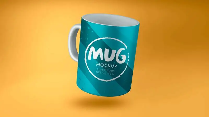 Mockup of Floating Mug on Soft Light Background