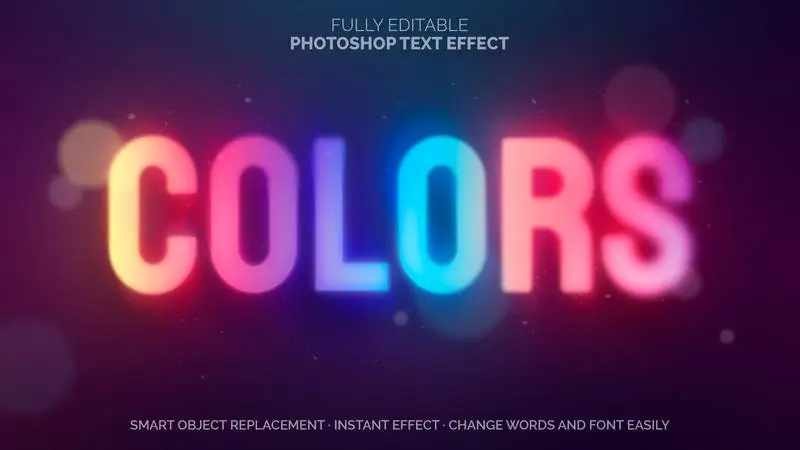 Colorful Bokeh Text Effect