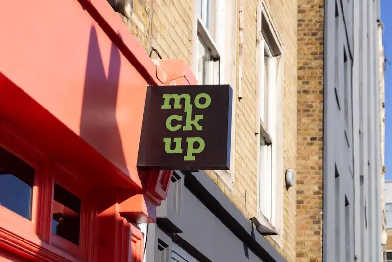 Black Street Sign for Retail Mockup