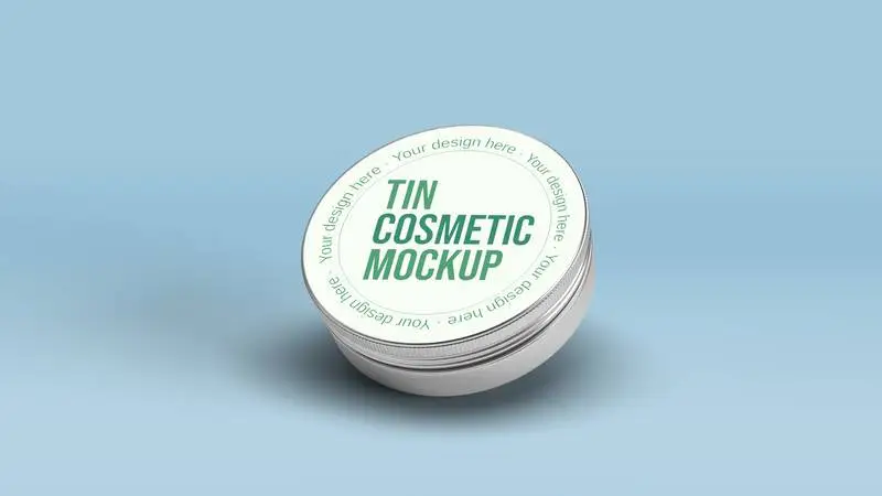Mockup of Single Metal Tin on Colored Background