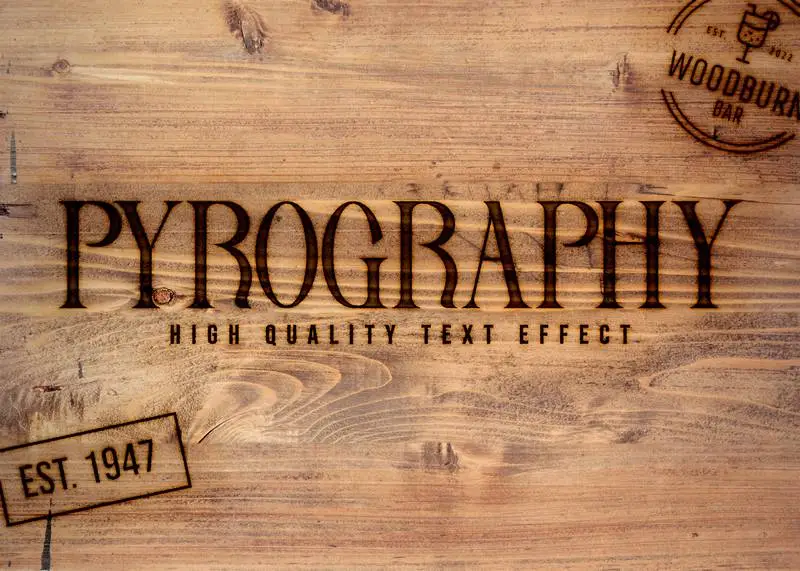 Pyrography Text Effect