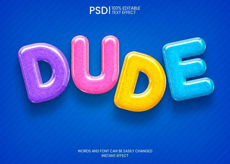 Round Colorful Children’s Lettering Text Effect