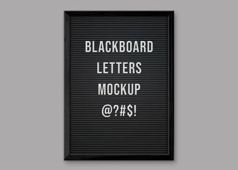 Interchangeable Letters Blackboard Mockup