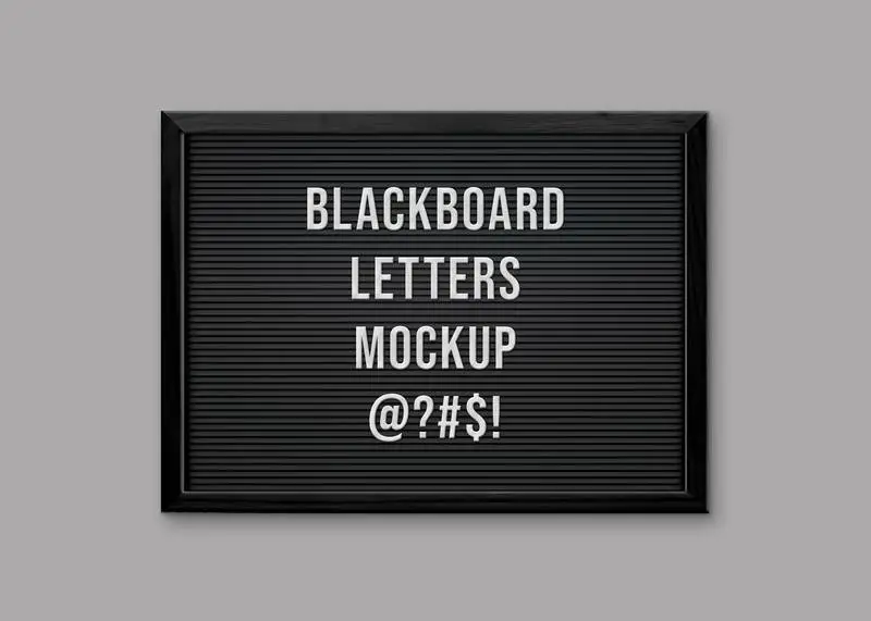 Interchangeable Letters Horizontal Blackboard Mockup