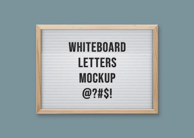 Interchangeable Letters Horizontal Whiteboard Mockup