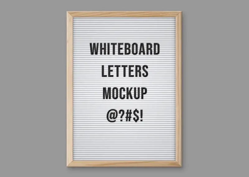 Interchangeable Letters Whiteboard Mockup