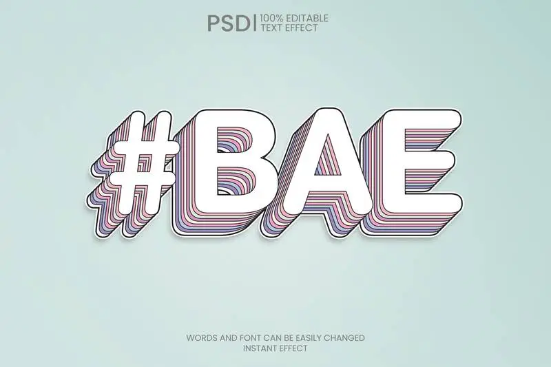 Colored Layers Text Effect