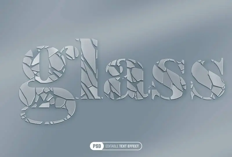 Cracked Glass Editable Text Effect