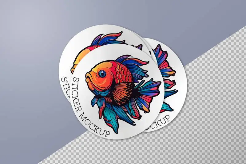 Customizable Shape Sticker Design Mockup