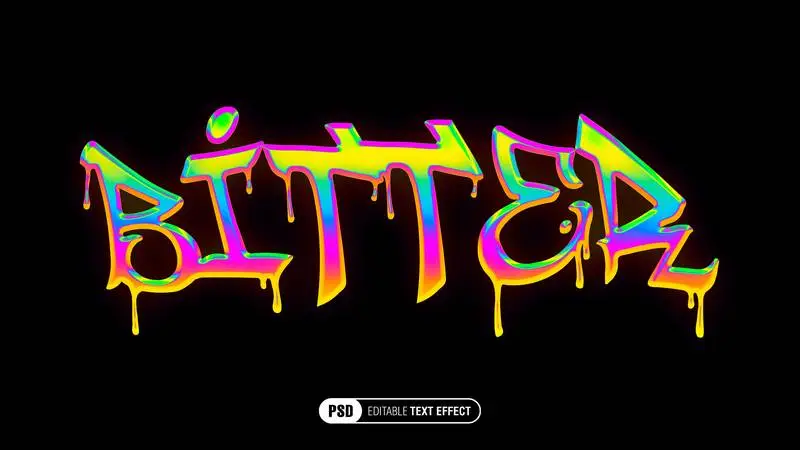 Editable Acid Neon Text Effect