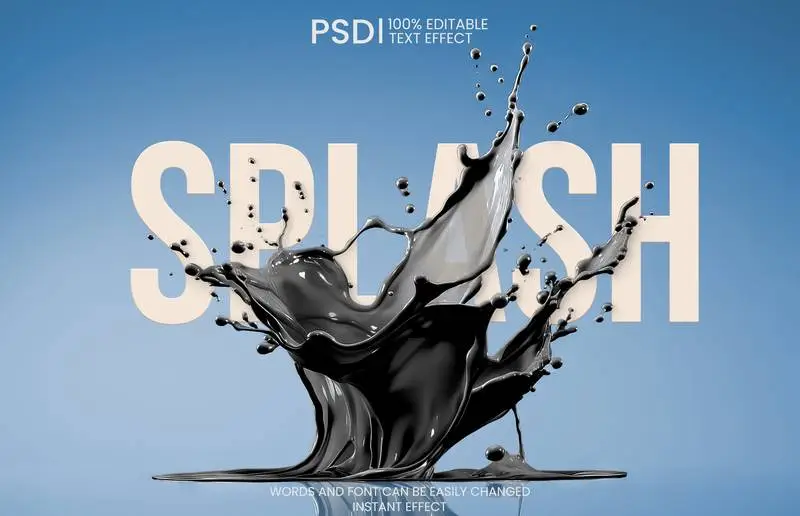 Editable Black Splash Text Effect