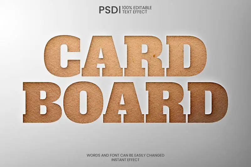 Editable Cardboard Text Effect