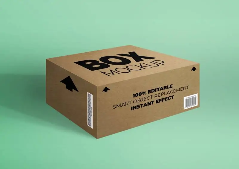 Cardboard Box Mockup PSD
