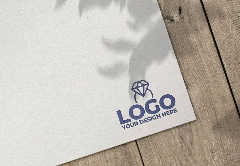 Engraved Logo on Paper Mockup PSD