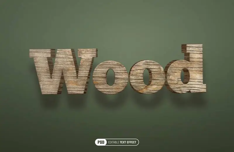 Wood Text Effect PSD