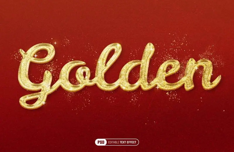 Golden Text Effect PSD