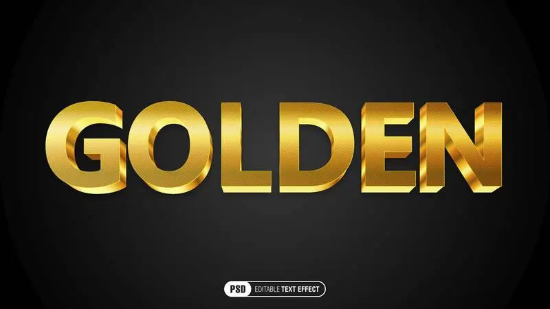 Golden Text Effect Vector