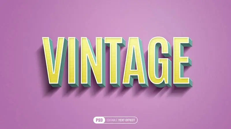 Retro Text Effect PSD