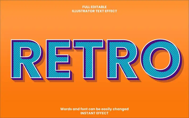 Retro Text Effect Vector