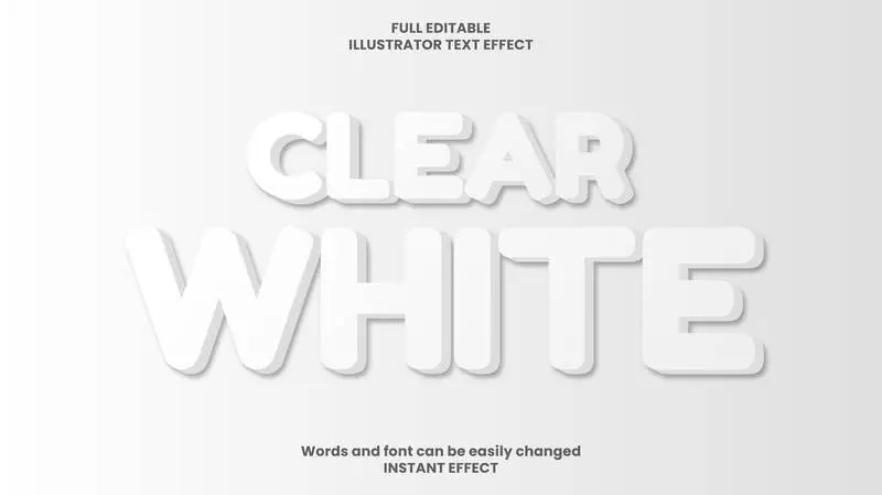 Clear White Text Effect Vector