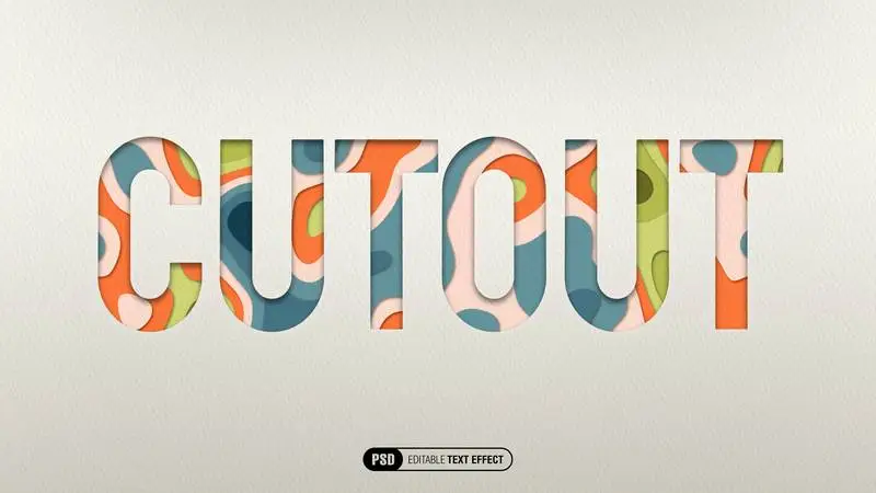 Cutout Paper Text Effect PSD