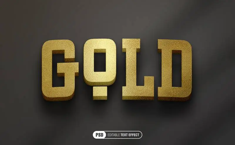 Gold Text Effect PSD