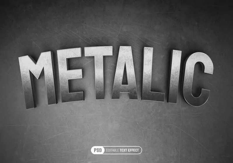 Metallic Text Effect PSD