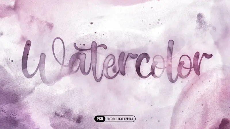 Watercolor Text Effect PSD