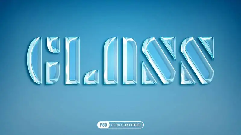 Glass Text Effect PSD