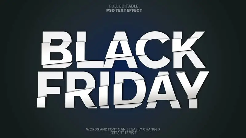 Black Friday Text Effect PSD Templates