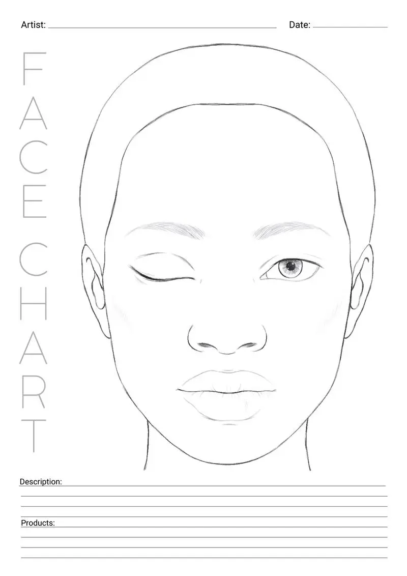 Hand-Drawn Woman Face Template Vector
