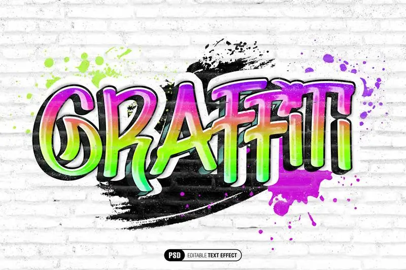 Graffiti Text Effect PSD