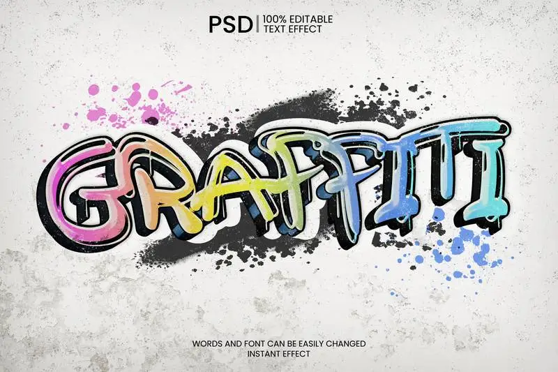 Graffiti Text Effect PSD Templates