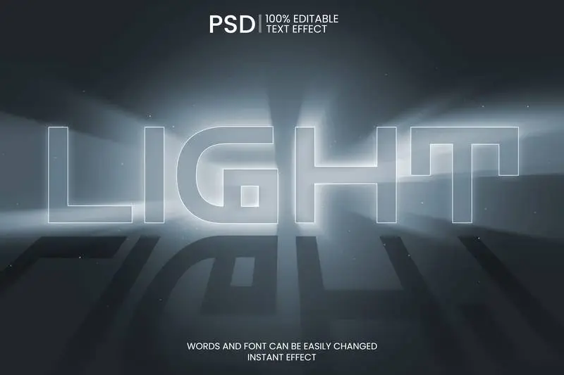 Light Text Effect PSD
