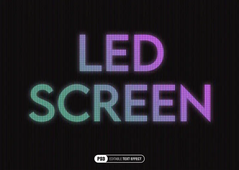 LED Screen Text Effect PSD