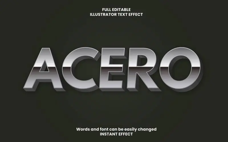 Steel Text Effect Vector