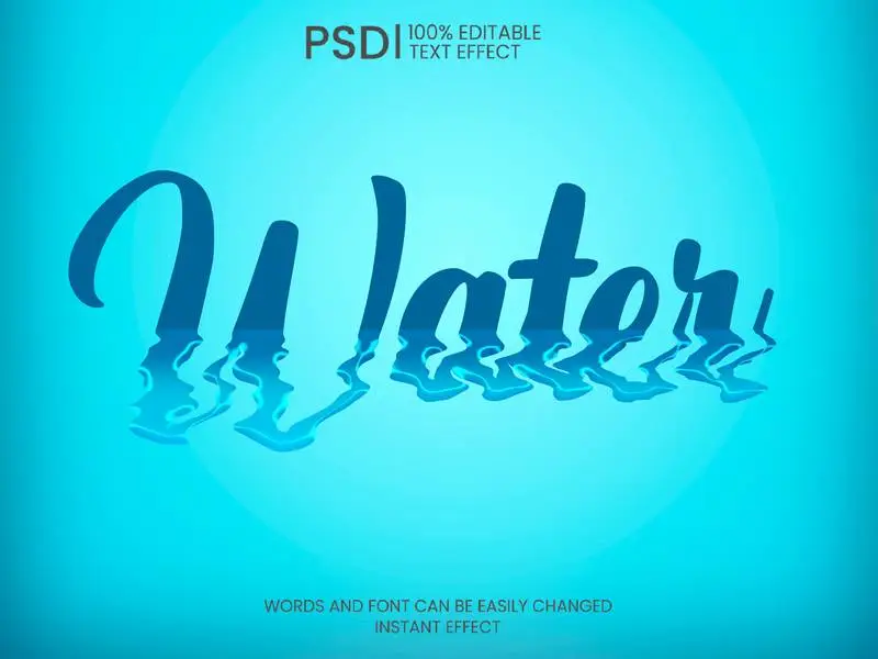 Water Text Effect PSD