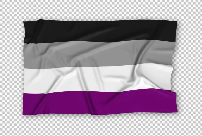 Realistic Asexual Pride Flag PNG