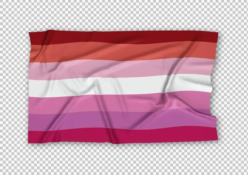 Realistic Lesbian Pride Flag PNG