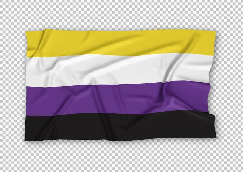 Realistic Non Binary Pride Flag PNG