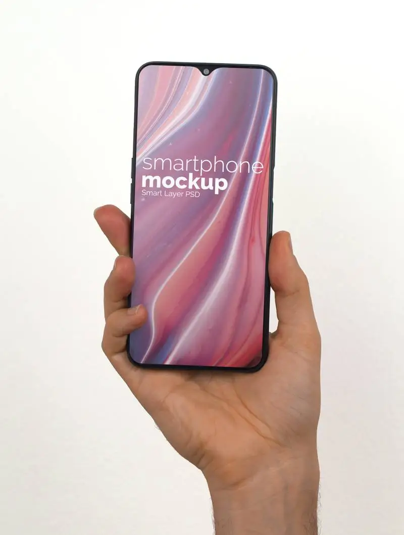 Hand with Smartphone Mockup PSD