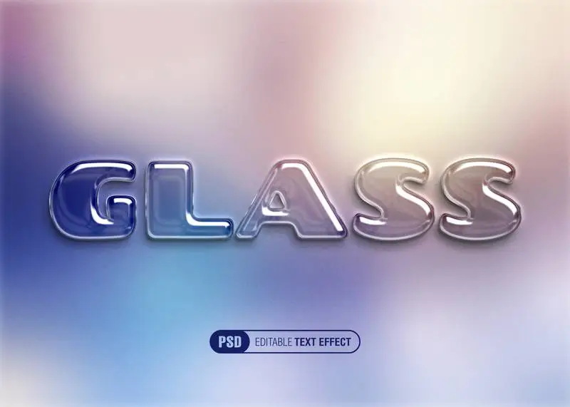 Glass Text Effect PSD Templates