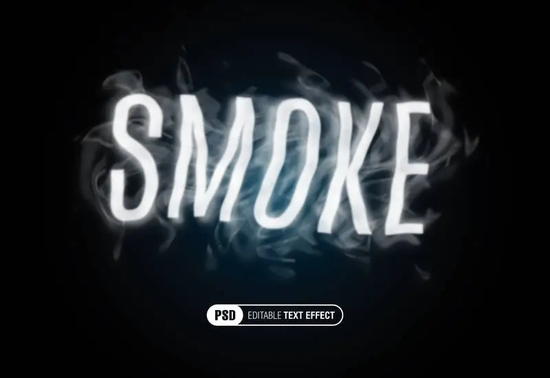 Blue Smoke text Effect PSD