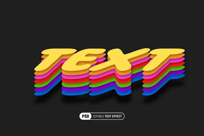 Color Layers Text Effect PSD