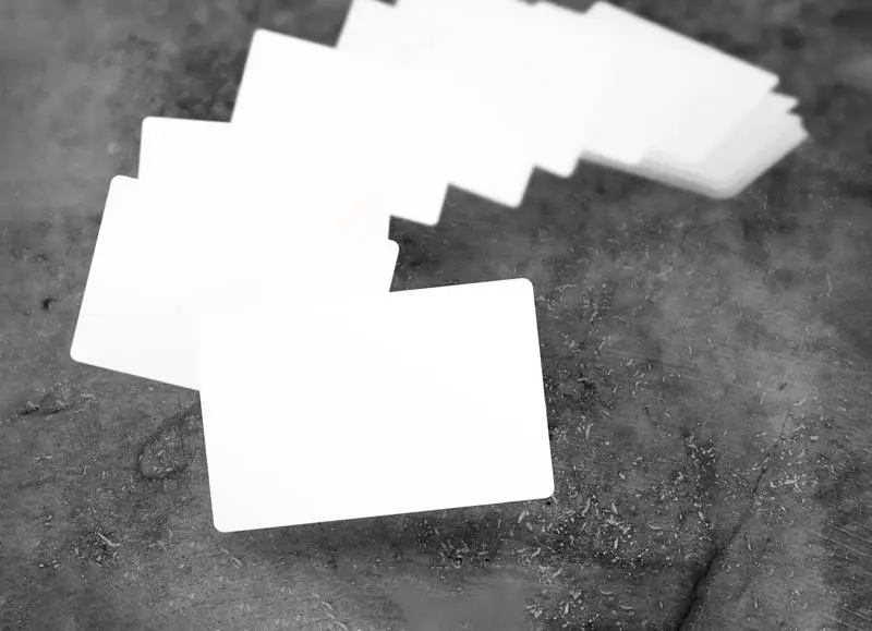 Floating Blurred Business Cards Photo