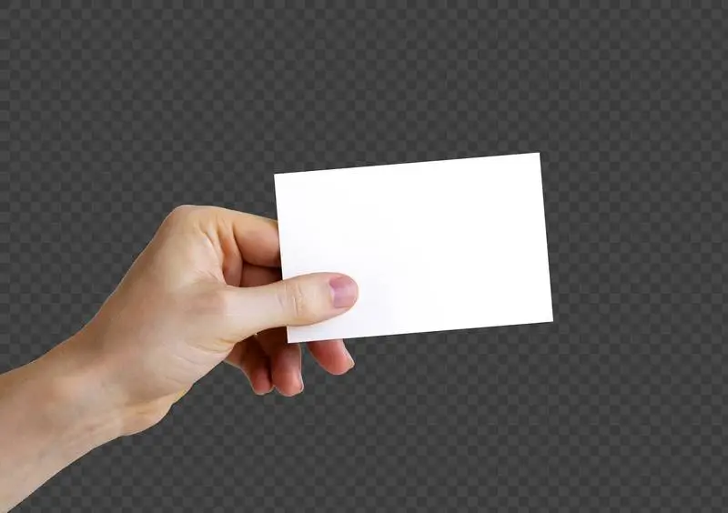 Hand Holding a Business Card PNG