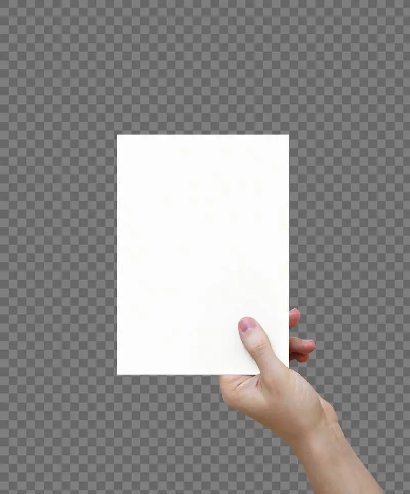 Hand Holding A5 Paper Sheet PNG