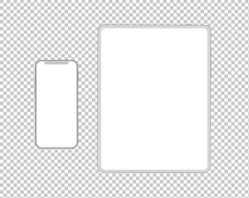Minimalist White Tablet and Smartphone Composition PNG