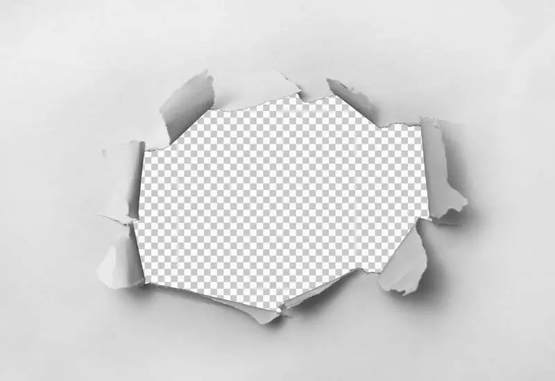 Ripped Paper Over White Background PNG