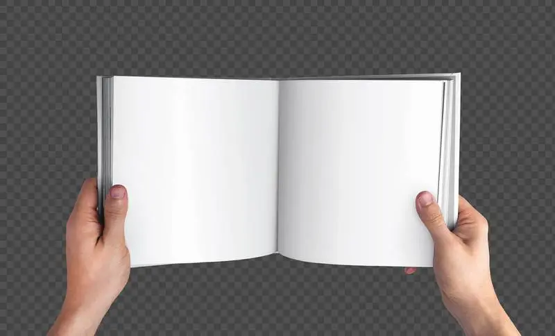 Square Shape Book with Hands PNG
